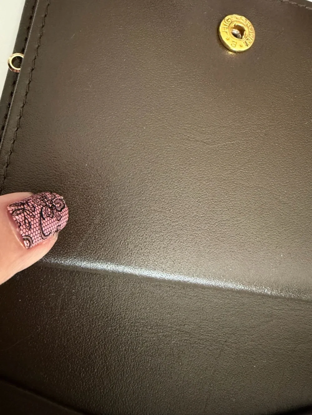 Burberry Beige Tan Check Fold Wallet with Black and Red Accents - Picture 7 of 9